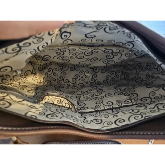 Montana West Buckle Shoulder Tote Purse Concealed Carry Rhinestones Brown Green - Picture 8 of 12